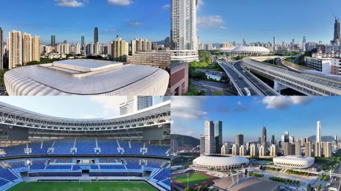 4k深圳体育中心城市景观