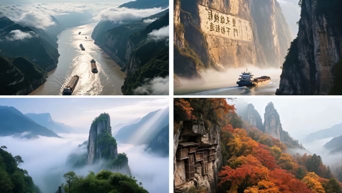 航拍壮丽三峡风光