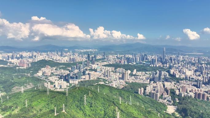 4k深圳城市天际线鸟瞰