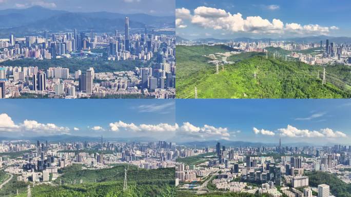 4k深圳城市天际线鸟瞰