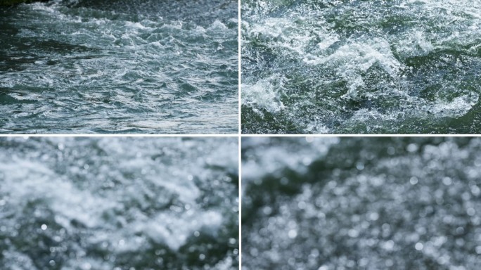 清澈河流 流动的水面波光粼粼