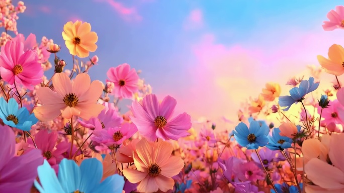 绚丽花海梦幻绽放唯美花海意境