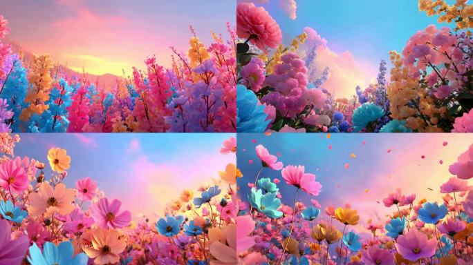 绚丽花海梦幻绽放唯美花海意境