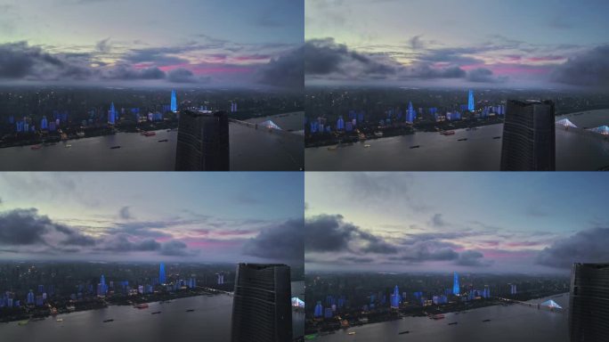 武汉江畔都市天际线灯光秀