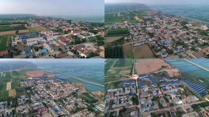 陕西黄河沿岸农村房屋巷道航拍01【套组】