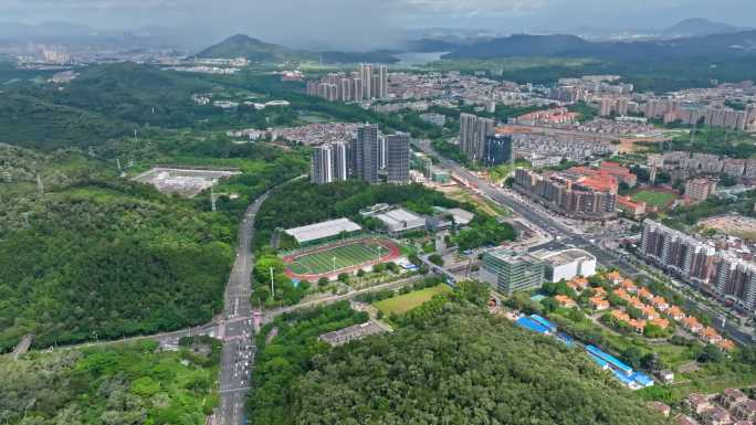 东莞城市全景航拍城市绿地景观（4K）