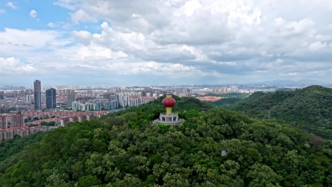 东莞城市全景航拍城市绿地景观（4K）