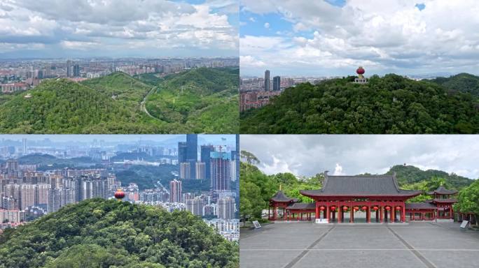 东莞城市全景航拍城市绿地景观（4K）