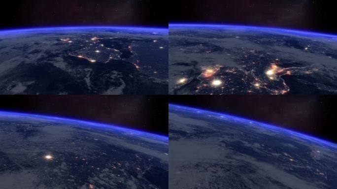 夜间的地球立交桥