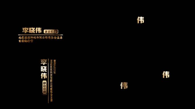 金属质感企业人名字幕条-