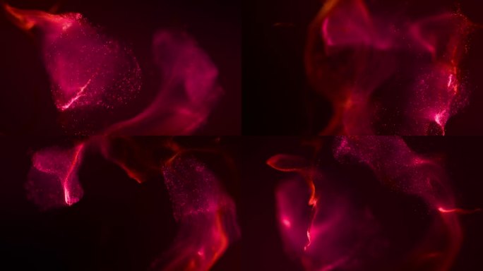 优雅的化妆品红粉红色抽象粒子流环背景