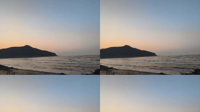海边日出山景