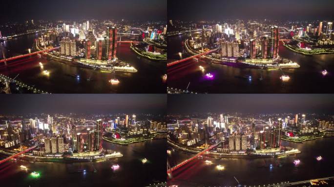 重庆城市夜景航拍