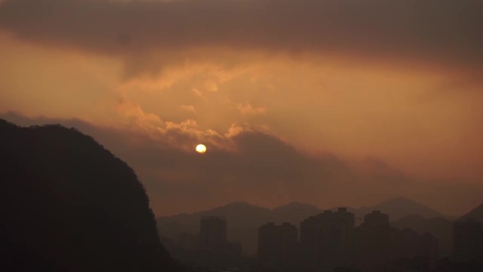 城市日落景观