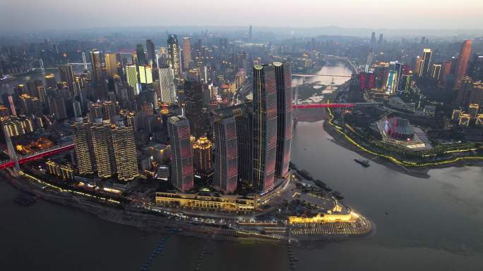 重庆城市夜景航拍