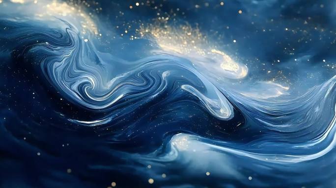 抽象艺术星空背景超宽屏梵高油画星空