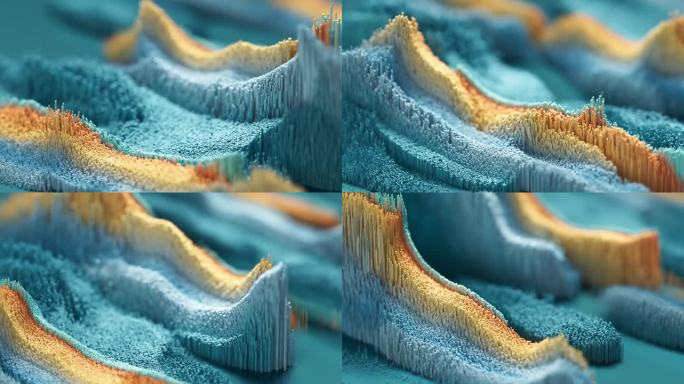 数字分析，可循环-蓝色，橙色，黄色-技术，大数据，预测