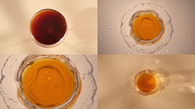 红色橙色水滴落水慢动作