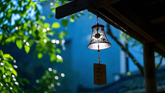 庭院风铃与阳光夏日风铃的清凉