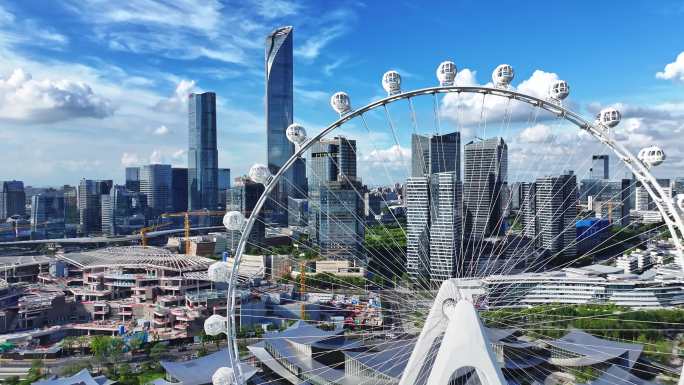 2025苏州国际金融中心摩天轮4k航拍