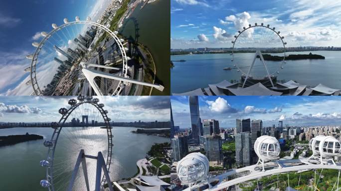 2025苏州国际金融中心摩天轮4k航拍