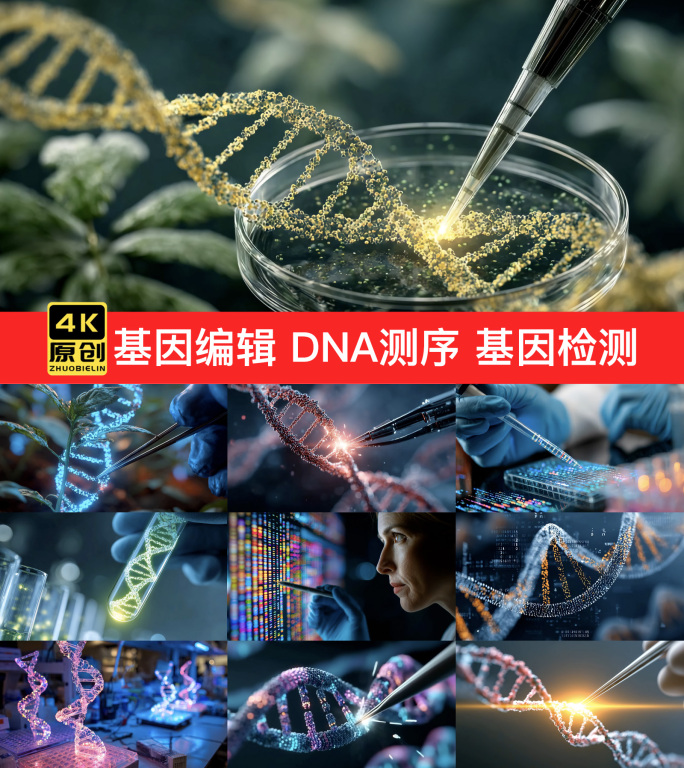 基因编辑DNA测序基因检测工程生物动画
