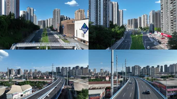 重庆快速路三纵线道路航拍合集一