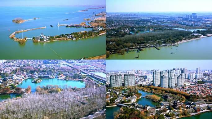 江苏淮安洪泽湖古堰景区冬季风光
