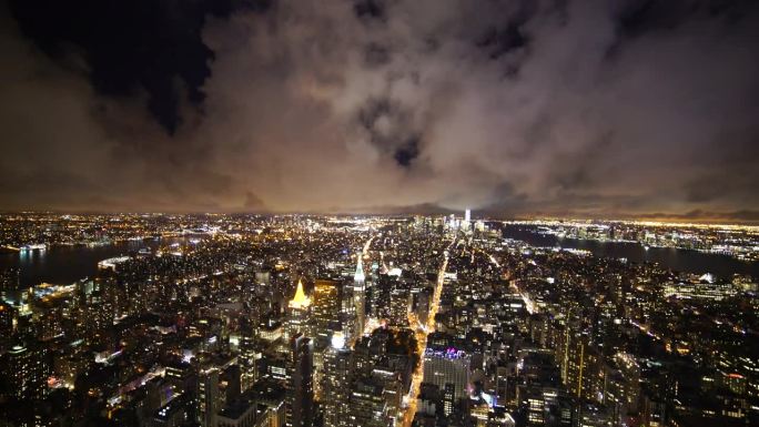 外部延时拍摄纽约市。美国最大城市的建筑和建筑。