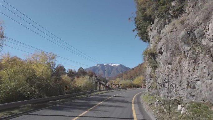 秋季拉阿劳卡尼亚地区的道路