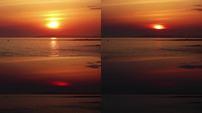 夕阳和海上的云彩