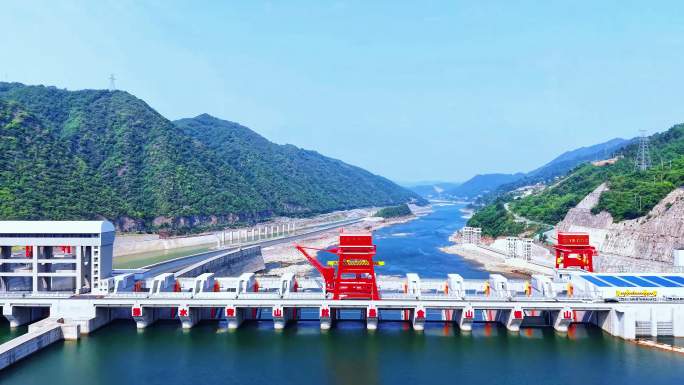 4K航拍 汉江郧西孤山电站全景