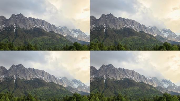 楚格峰的顶峰是德国阿尔卑斯山脉和加米施帕滕基兴山脉的时间流逝