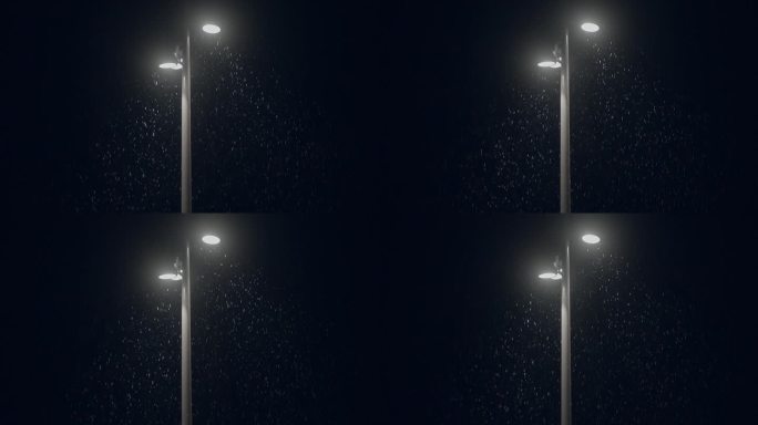 雨夜中的雨滴落在慢动作降雨中