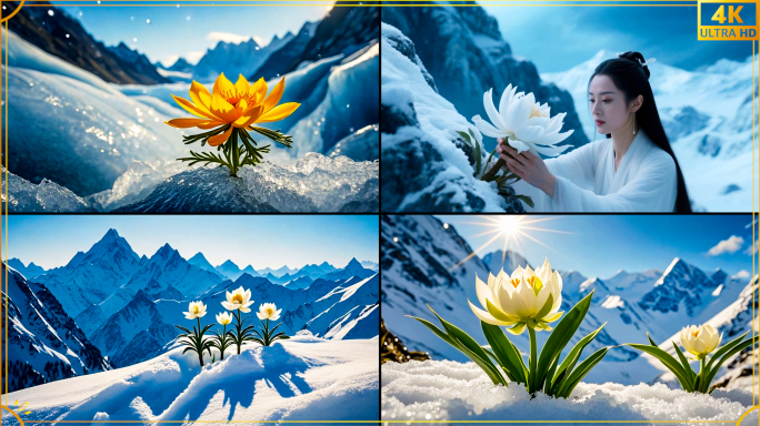 天山雪莲雪山之巅的绽放冰雪中的生命奇迹