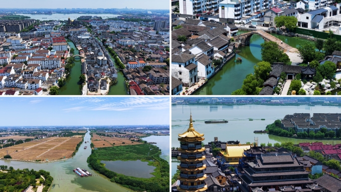 吴江运河文化旅游景区航拍