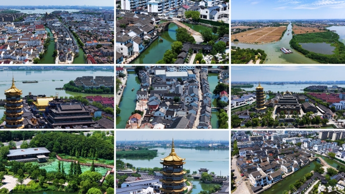 吴江运河文化旅游景区航拍