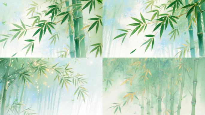 水墨竹林意境