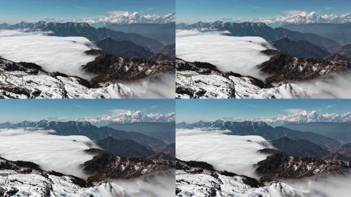 云海 云瀑 流动云海 群山