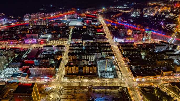长治武乡县航拍延时夜景合集