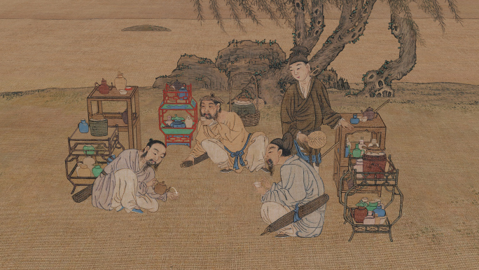 古人喝茶《柳荫品茶图》 AE工程