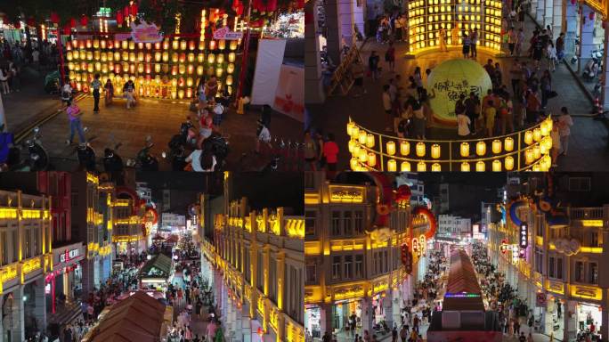 广西玉林十字街步行街航拍4K