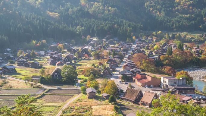 白川村日本岐阜县历史悠久的日本传统gasshohouse在白川村秋叶