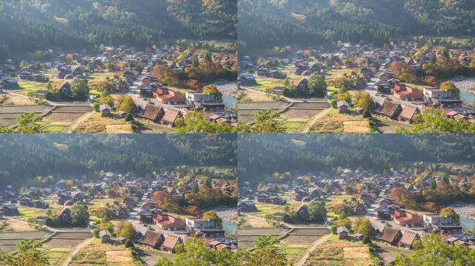 白川村日本岐阜县历史悠久的日本传统gasshohouse在白川村秋叶