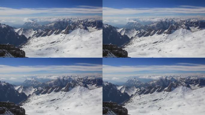 从德国Zugspitze山顶俯瞰阿尔卑斯山，Garmisch Partenkirchen
