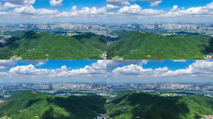 长沙岳麓山城市风光延时航拍