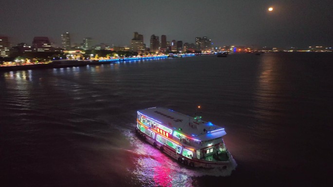 汕头轮渡夜景航拍合集