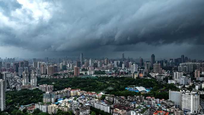 广州乌云台风暴雨 越秀