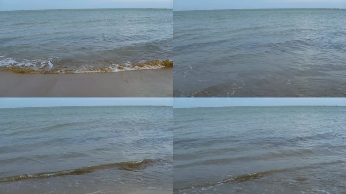 蓝色的大海，海滩，沙滩，干净的海浪花