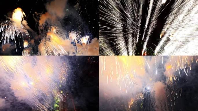 穿越机瀑布烟花第一视角
